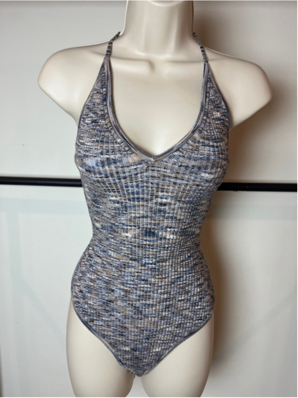 Abercrombie & Fitch Bodysuit Ribbed Halter Small Grunge Loungewear Party Casual